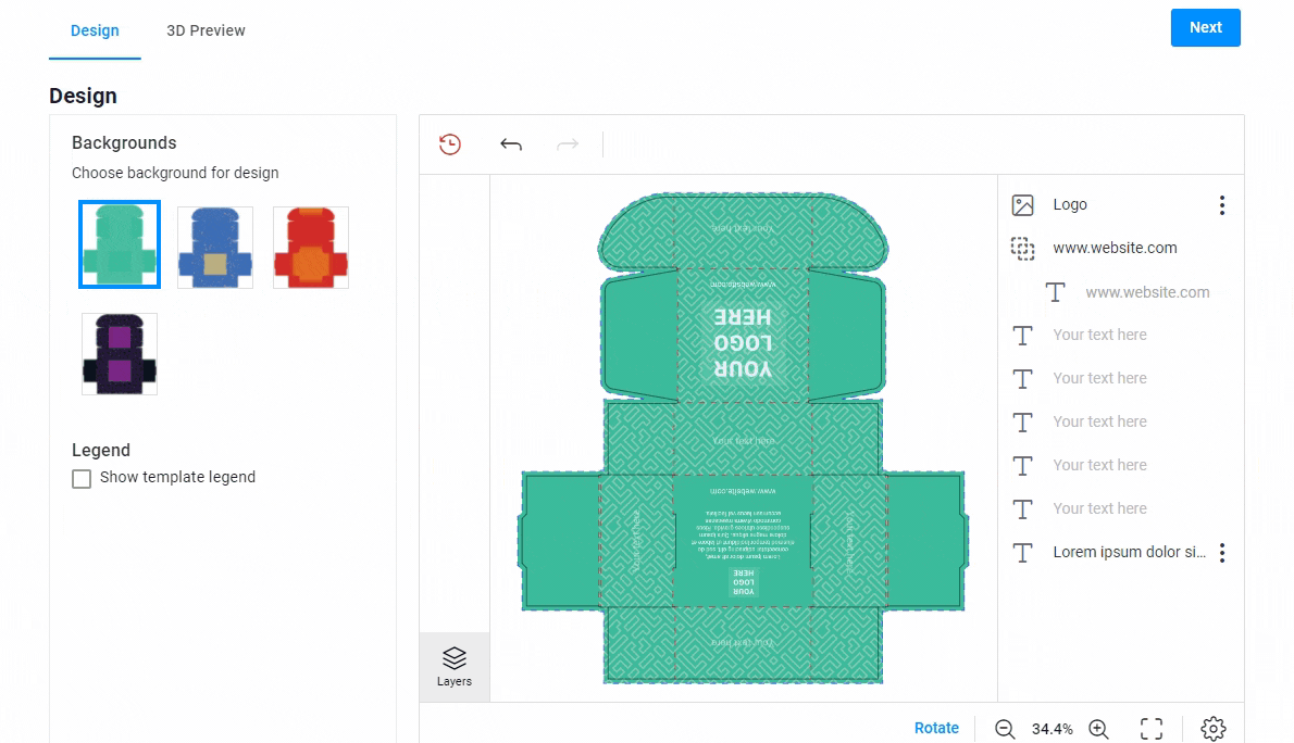 color options box