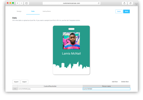 ID card - variable data printing with image upload screenshot 2
