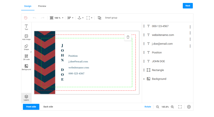 Vertical text support