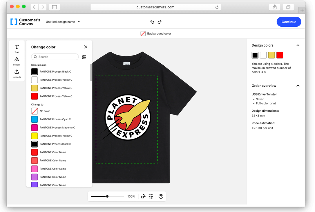 Predefined color palettes