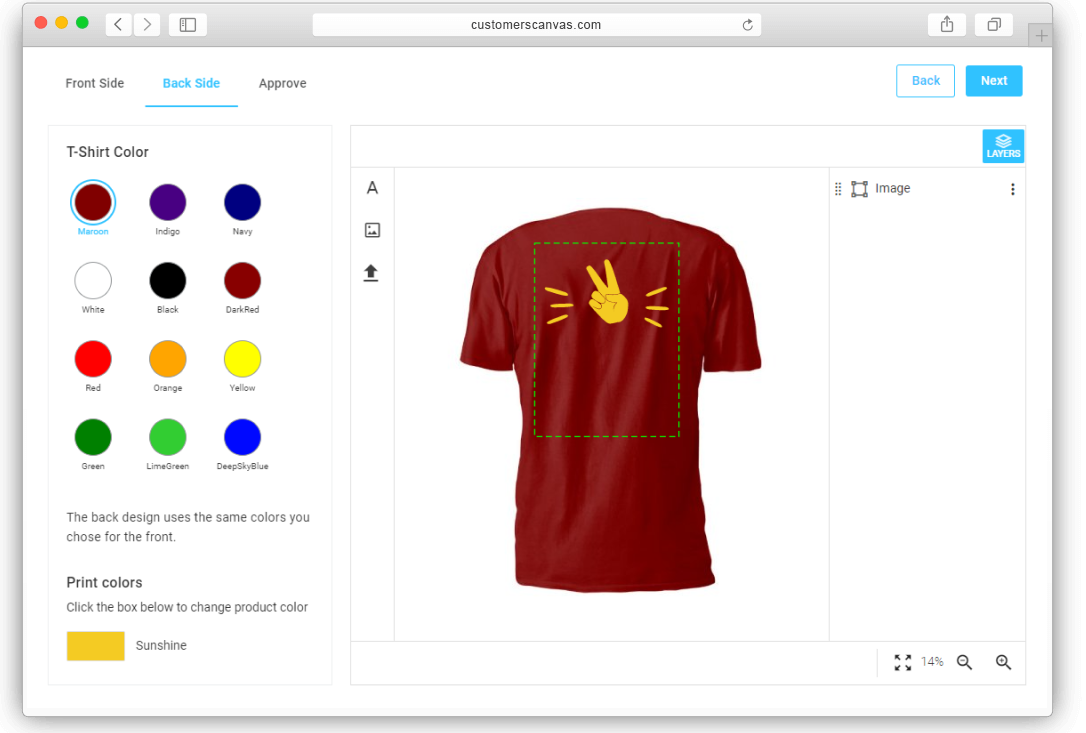 T-shirt editor for screen printing screenshot 2