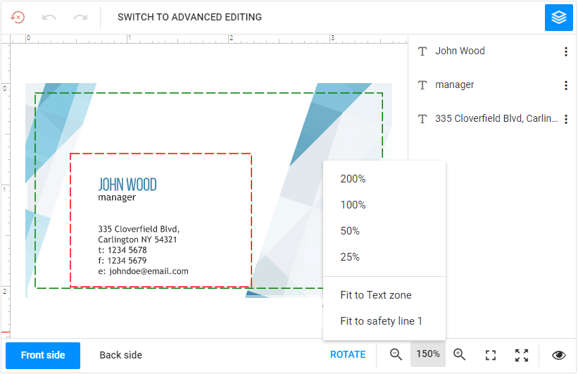 Zooming options